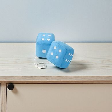 Retro Fuzzy Dice Car Accessory Set, Hanging Dice for Rearview Mirror or Room Decor