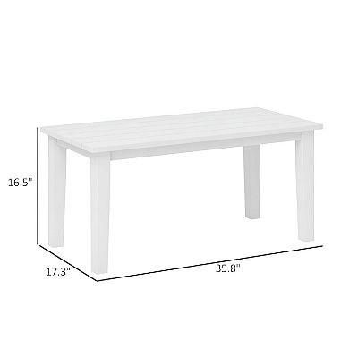 Backyard Outdoor Side Table with Slatted Tabletop for Patio Chairs and Loungers