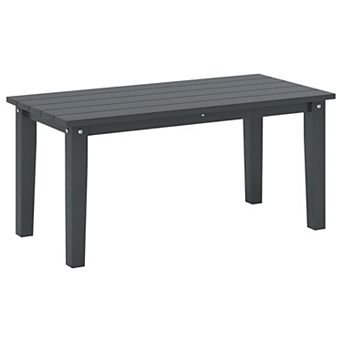 Backyard Outdoor Side Table with Slatted Tabletop for Patio Chairs and Loungers