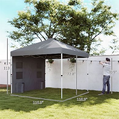 Pop Up Outdoor Canopy Tent with Sidewall Pockets, Adjustable Height