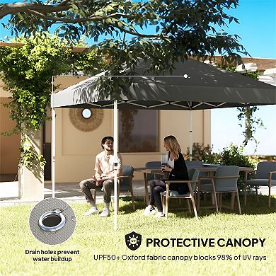 Pop Up Outdoor Canopy Tent with Sidewall Pockets, Adjustable Height