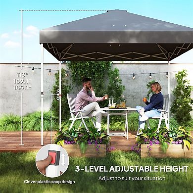 Pop Up Outdoor Canopy Tent with Sidewall Pockets, Adjustable Height