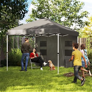 Pop Up Outdoor Canopy Tent with Sidewall Pockets, Adjustable Height