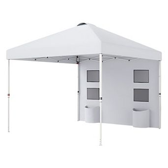 Pop Up Outdoor Canopy Tent with Sidewall Pockets, Adjustable Height