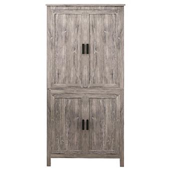 Vertical Pantry Storage Cabinet with Doors and Shelves for Kitchen or Dining Room