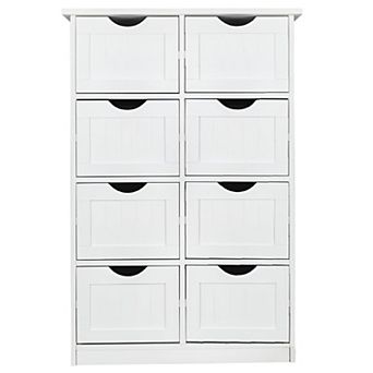 Bathroom Storage Cabinet with Shelving, Space Saving Floor Organizer - White