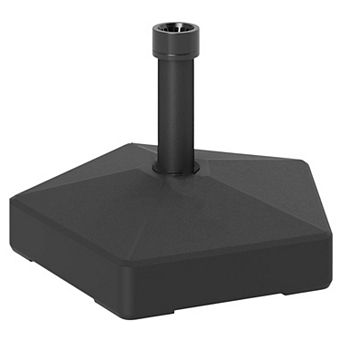 HDPE Patio Umbrella Base Fillable with Sand or Water for Garden Deck Poolside - Black