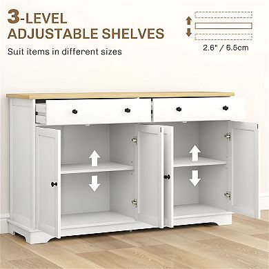 Console Storage Cabinet with 2 Drawers, 2 Doors & Adjustable Shelves