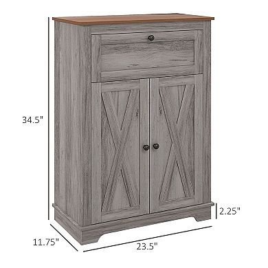 Narrow Storage Cabinet with Drawer & Adjustable Shelf, Slim Floor Cabinet