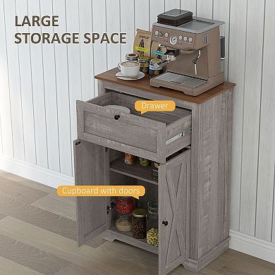 Narrow Storage Cabinet with Drawer & Adjustable Shelf, Slim Floor Cabinet