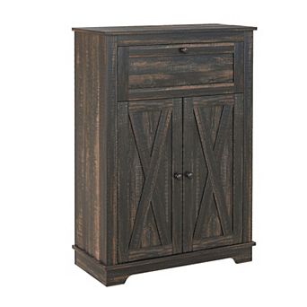 Narrow Storage Cabinet with Drawer & Adjustable Shelf, Slim Floor Cabinet