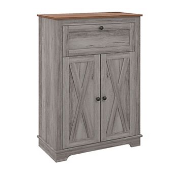 Narrow Storage Cabinet with Drawer & Adjustable Shelf, Slim Floor Cabinet