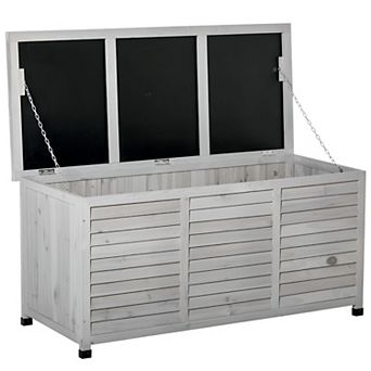 Garden Storage Bench with Lift-Top Seat, Wooden Patio Bench for Tools and Outdoor Supplies