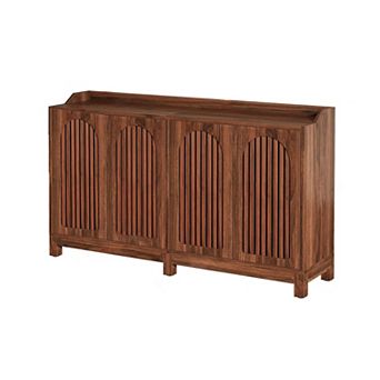Farmhouse Buffet Cabinet, Wood Storage Sideboard with Shelves for Kitchen or Entryway