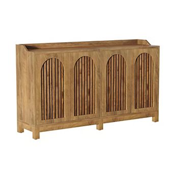 Farmhouse Buffet Cabinet, Wood Storage Sideboard with Shelves for Kitchen or Entryway