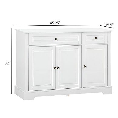 Sideboard Buffet Cabinet with 2 Drawers & 3 Doors, Adjustable Shelves