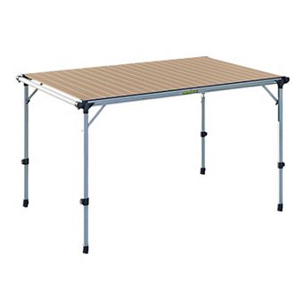 Folding Outdoor Table with Aluminum Frame, Adjustable Height, and Wide Surface for Picnics