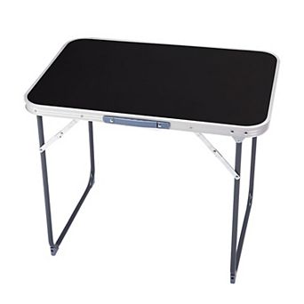 Compact Portable Folding Table with Aluminum Frame and Camping or Backyard Use