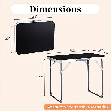 Compact Portable Folding Table with Aluminum Frame and Camping or Backyard Use