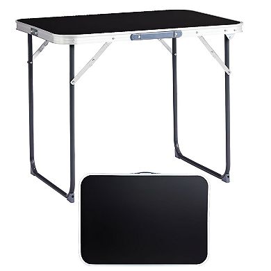 Compact Portable Folding Table with Aluminum Frame and Camping or Backyard Use