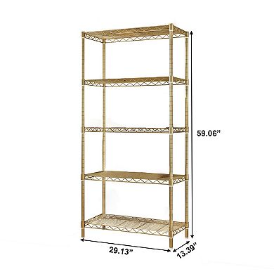 Metal Wire Shelving Unit 5 Tier Adjustable Storage Rack for Kitchen Pantry, Garage Tools