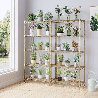 Metal Wire Shelving Unit 5 Tier Adjustable Storage Rack for Kitchen Pantry, Garage Tools