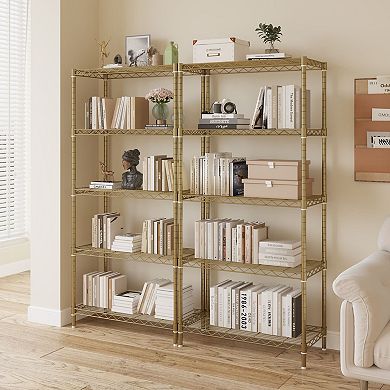Metal Wire Shelving Unit 5 Tier Adjustable Storage Rack for Kitchen Pantry, Garage Tools