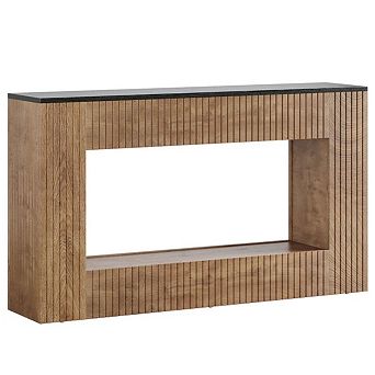 Fluted Entryway Console Table with Storage Shelf, Narrow Sofa Table for Hallway or Living Room