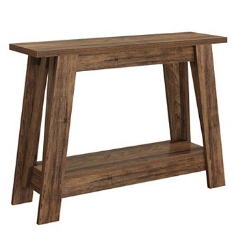 Farmhouse Console Table with 2 Shelves, Narrow Entryway Sofa Table for Living Room, Hallway or Foyer