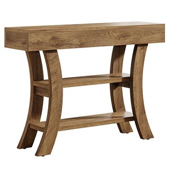Curved Console Table with 3 tier Storage Shelves, Entryway Table, Hallway Table