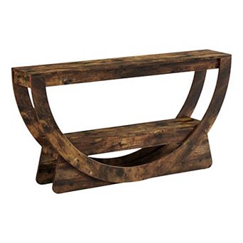 Farmhouse Console Table with Open Shelf for Entryway or Living Room
