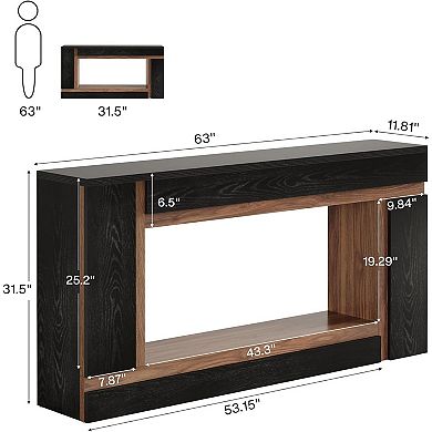 Two-Tier Console Table with Top and Lower Shelf for Decor, Books, or Essentials