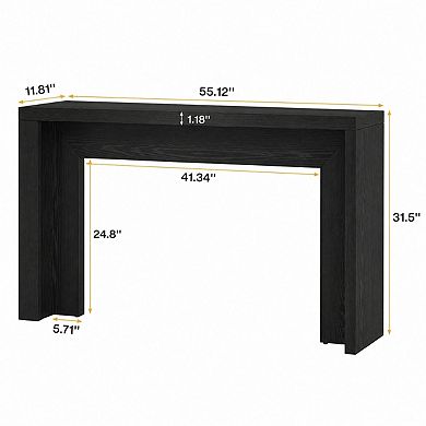 Console Table, with Wide Top and Lower Shelf for Entryway or Living Room