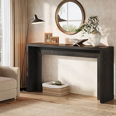 Console Table, with Wide Top and Lower Shelf for Entryway or Living Room
