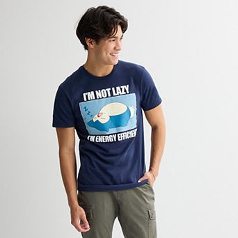 Men's Pokémon Snorlax I'm Not Lazy Graphic Short Sleeve Tee