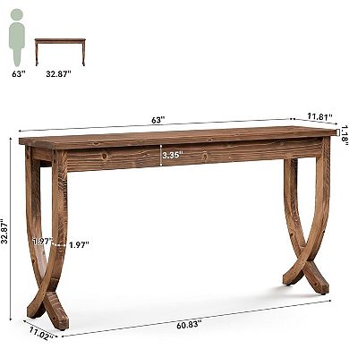 Entryway Console Table Farmhouse Sofa Table with Storage Shelf