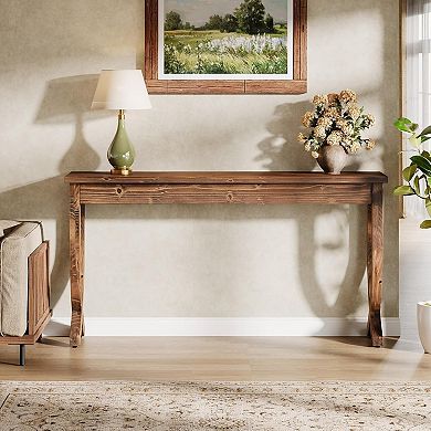 Entryway Console Table Farmhouse Sofa Table with Storage Shelf