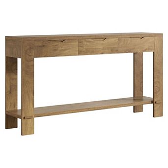 Slim Modern Farmhouse Wood Sofa Table Entryway Console Table with Storage Drawers