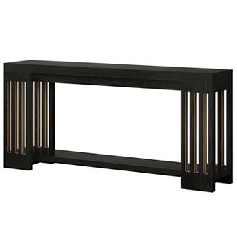 Narrow Console Table with Shelves, Farmhouse Sofa Table for Hallway or Living Room
