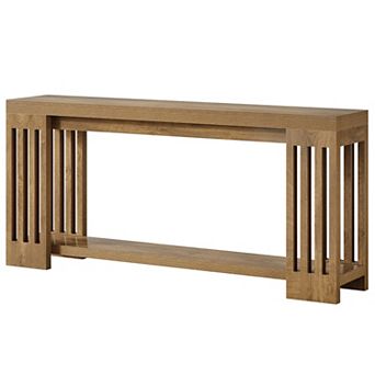 Narrow Console Table with Shelves, Farmhouse Sofa Table for Hallway or Living Room