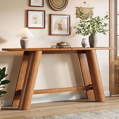 Farmhouse Console Table Solid Wood for Entryway, Hallway, or Living Room