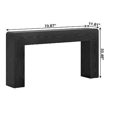 Long Hallway Console Table with Wood Finish and Lower Storage Shelf
