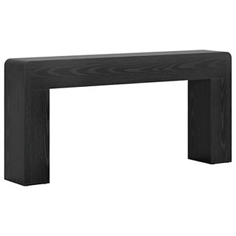 Long Hallway Console Table with Wood Finish and Lower Storage Shelf