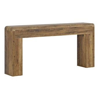 Long Hallway Console Table with Wood Finish and Lower Storage Shelf
