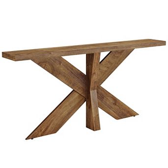 Console Table with Triangular Base for Entryway, Hallway, or Living Room