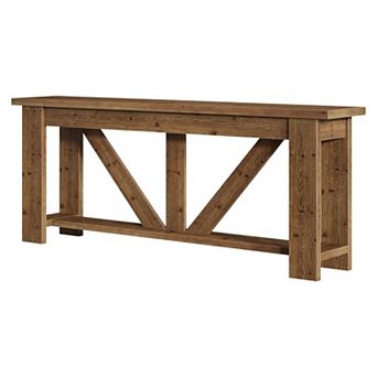 Triangular Frame Console Table with Large Top, Bottom Shelf, Decor and Storage