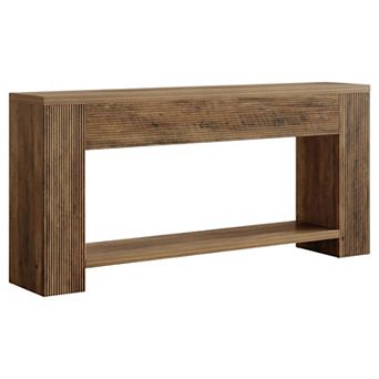 Farmhouse Console Table with Two-Tier Storage for Entryway or Hallway