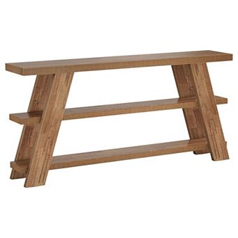 3 tier Farmhouse Console Table with Storage Shelves for Entryway or Living Room