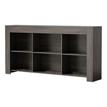 Vintage-Industrial Console Table Rustic Wood Table with Six Storage Compartments