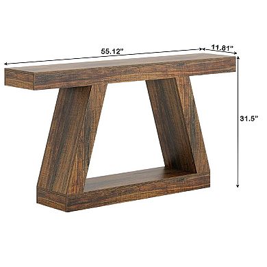 Farmhouse Console Table with Storage for Entryway, Hallway, or Living Room